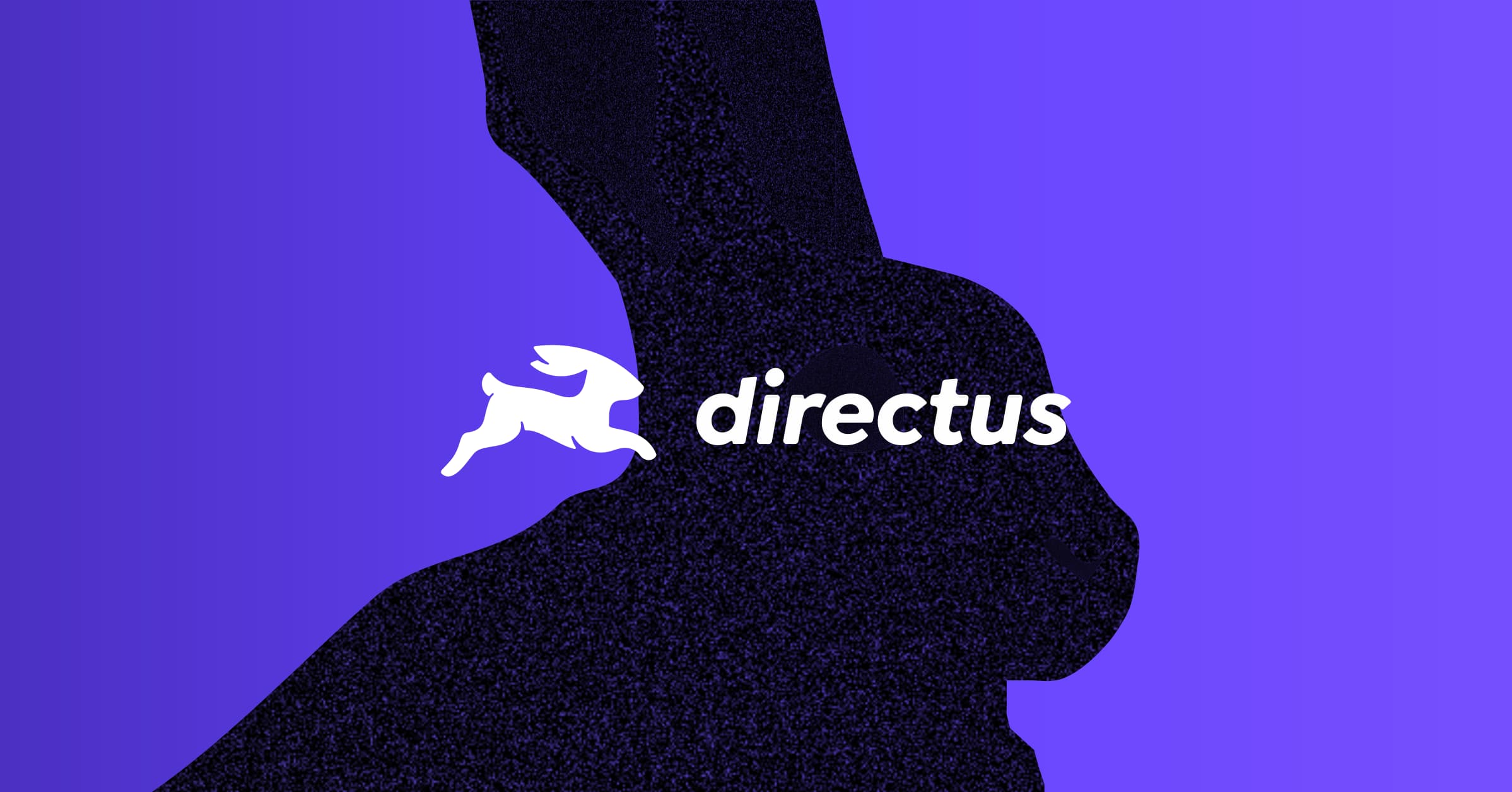 Logo de Directus con fondo lila y líneas onduladas