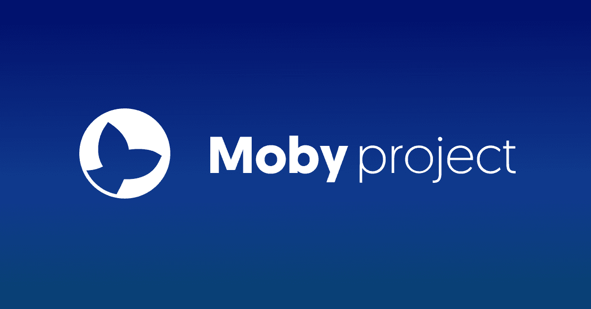Logo de The Moby Project con fondo azul marino